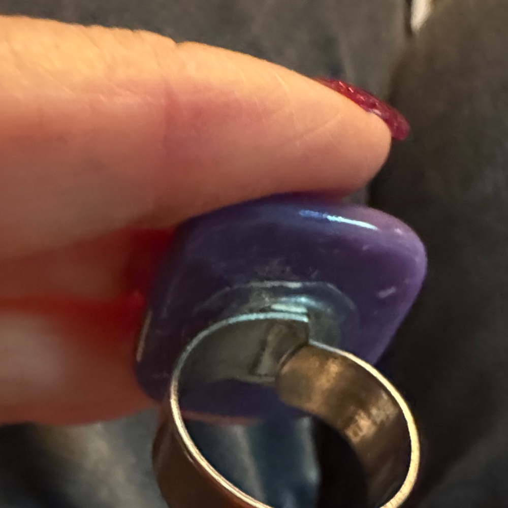 Bold Red And Purple Statement Ring, Adjustable Si… - image 3